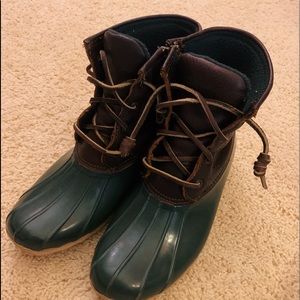 sperry green duck boots (rain boots)